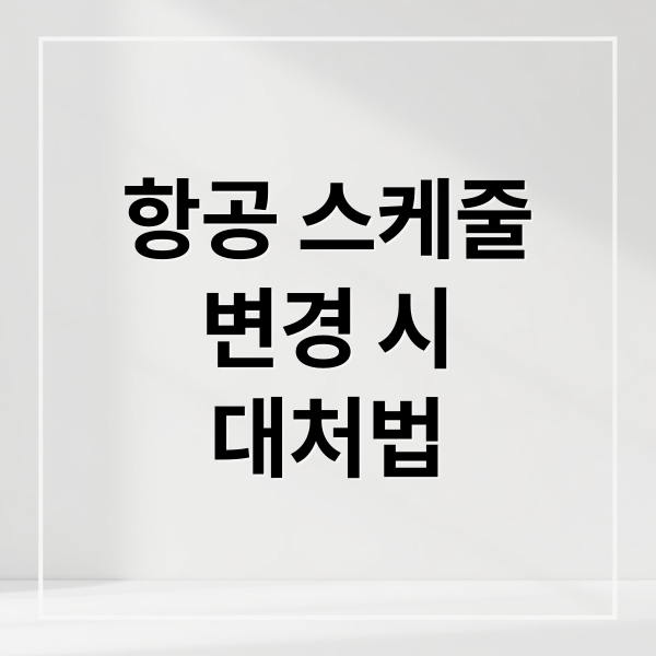 항공 스케줄
변경 시
대처법 (항공사 스케줄 변경 대처법)