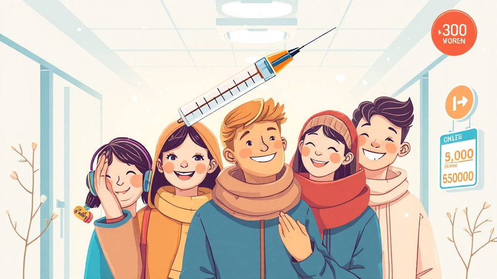 독감 예방접종 비용 및 장소 (illustration 스타일)