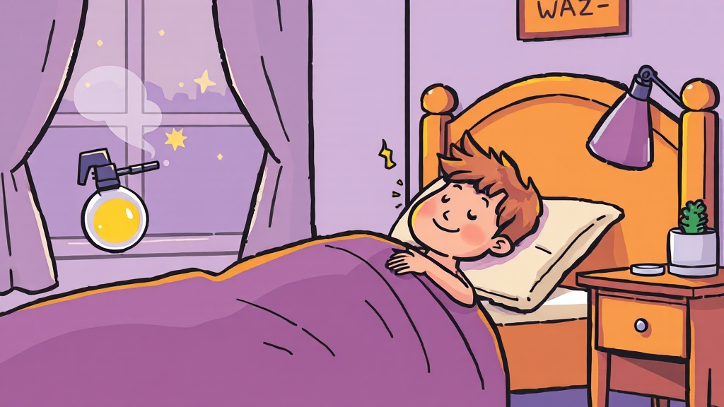 멜라토닌과 수면 습관 (cartoon 스타일)