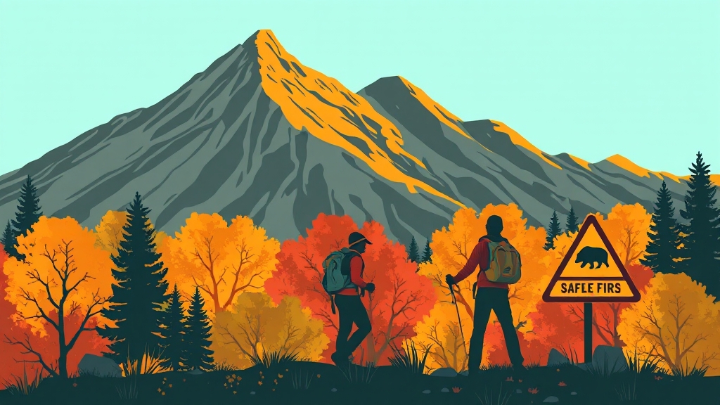 안전 산행 및 에티켓 (illustration 스타일)