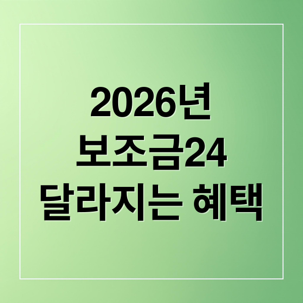 2026년
보조금24
달라지는 혜택 (2026년 보조금24 달라진 점은? 최신 변경사항 확인)
