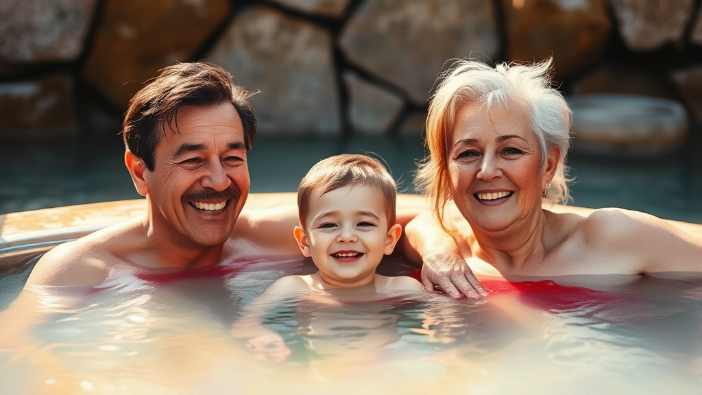 가족 구성원을 위한 추천 숙소 (watercolor 스타일)