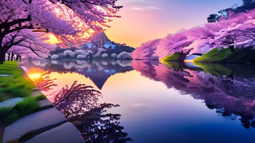 석촌호수 벚꽃 축제: 숨겨진 포토 스팟 (realistic 스타일)