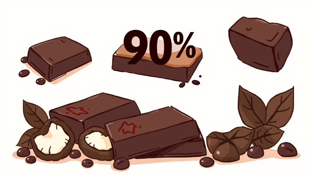 고품질 다크 초콜릿 선택을 위한 성분표 확인 이미지