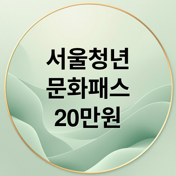 서울청년
문화패스
20만원 (서울청년문화패스)