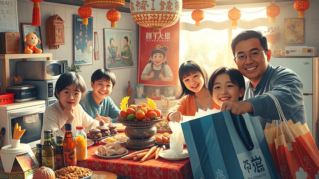 추석맞이 특별 할인: 차례상, 가전, 장난감 (realistic 스타일)