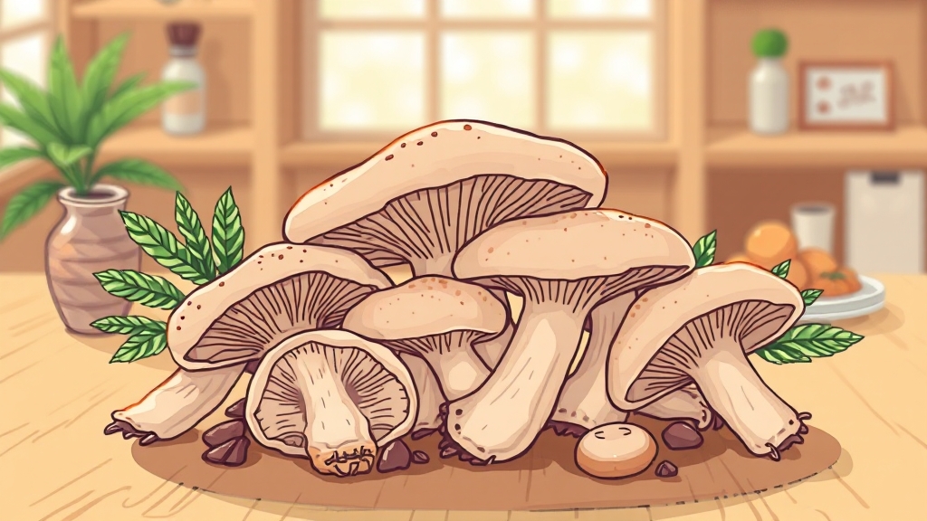 송이버섯 효능 (illustration 스타일)