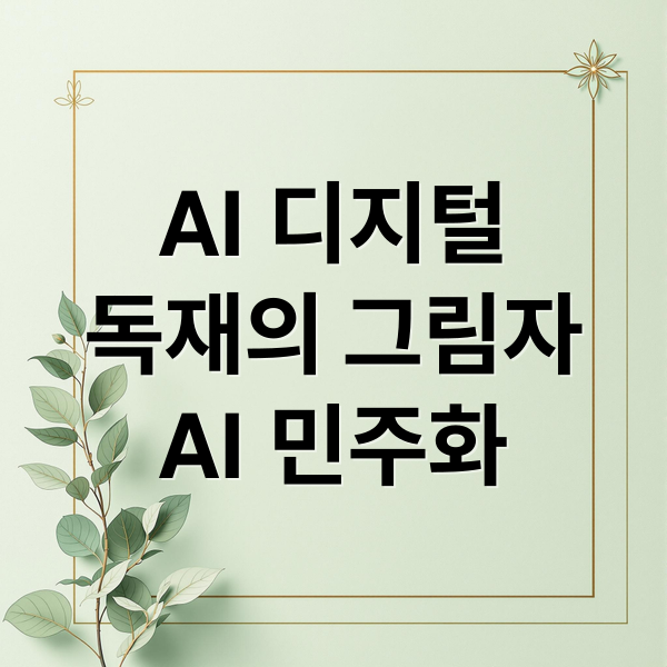 AI 디지털
독재의 그림자
AI 민주화 (디지털 독재 vs AI 민주화, 우리는 어디로 가고 있는가?)
