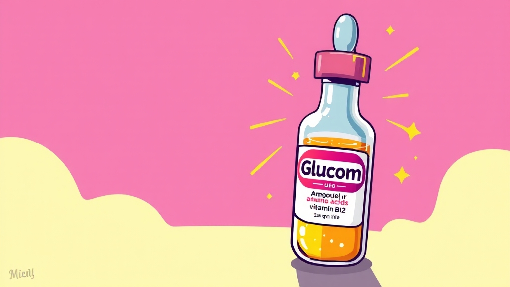 글루콤 집중 분석: 효능, 성분, 복용법 (cartoon 스타일)