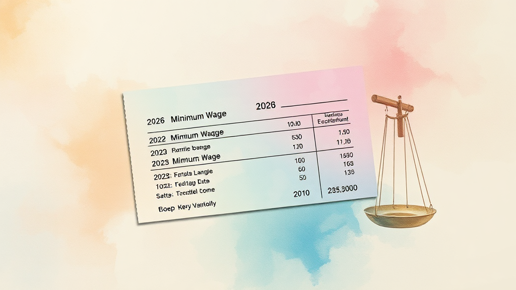 2026년 최저임금 실수령액 예상 (watercolor 스타일)