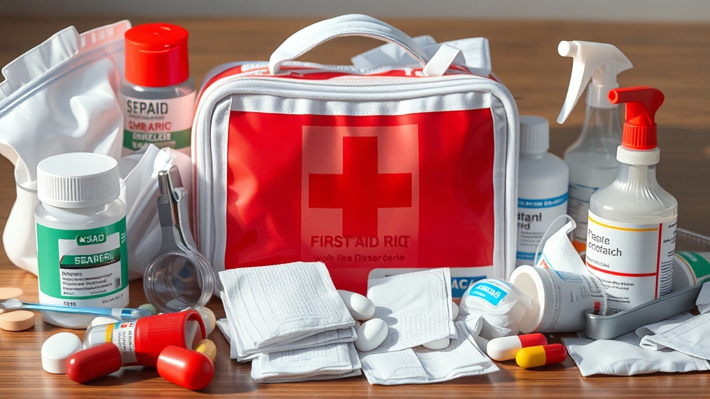 구급상자 필수품 체크리스트 (realistic 스타일)