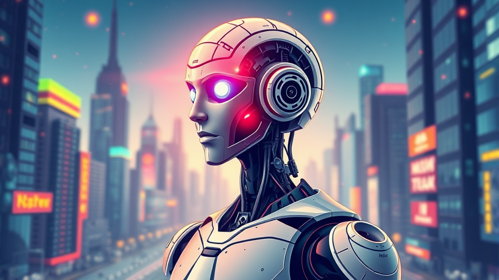 로봇 산업 성장 전망 (illustration 스타일)