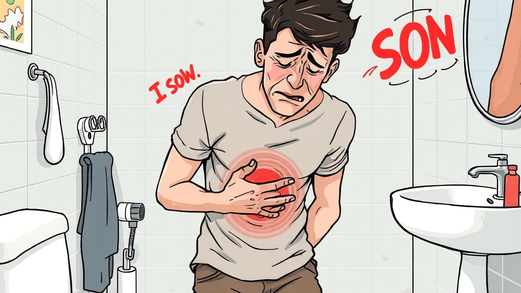 장염의 일반적인 증상들 (illustration 스타일)