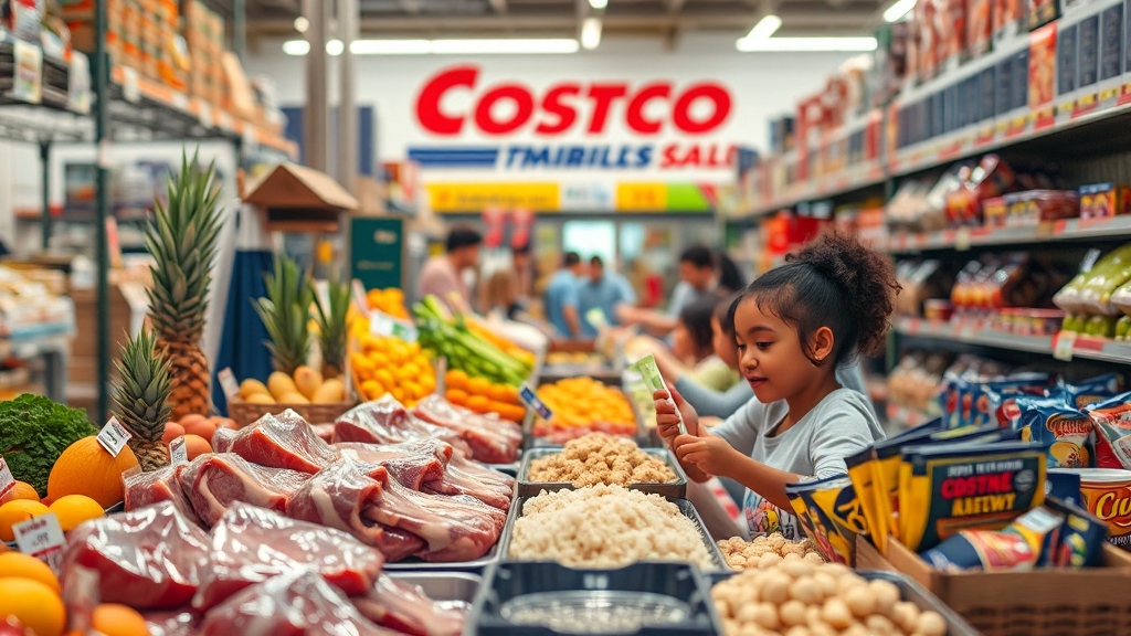 코스트코 식품 할인: 신선, 가공, 간편식 총망라 (realistic 스타일)