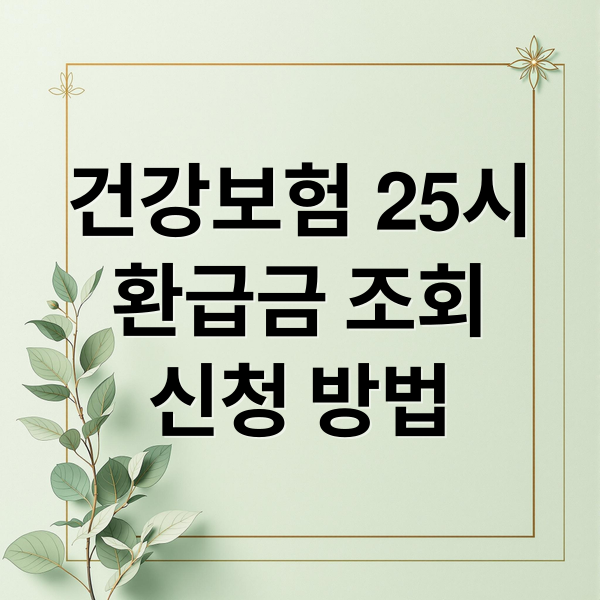 건강보험 25시
환급금 조회
신청 방법 (건강보험 25시 앱 환급금 신청)