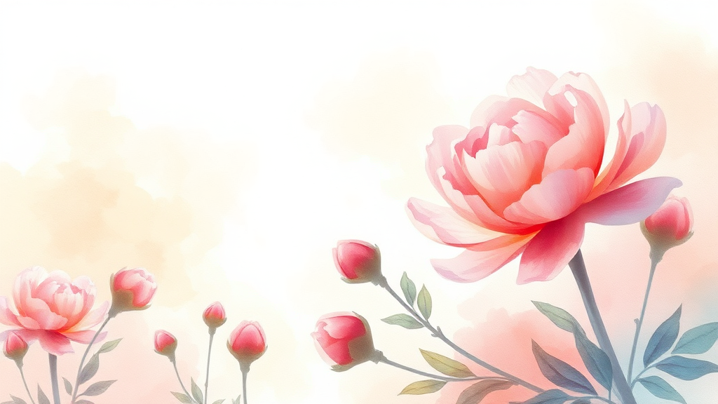 작약정: 소화불량 완화 (watercolor 스타일)