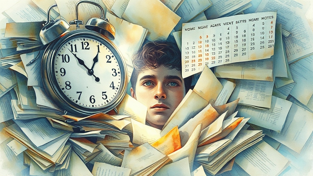 복잡한 절차와 시간 소요 (watercolor 스타일)