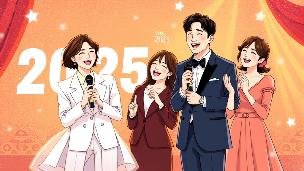 2025 KBS 연예대상 MC (illustration 스타일)