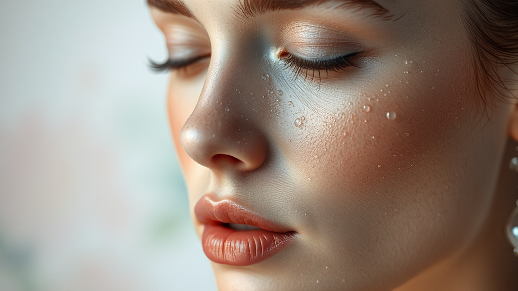 피부 타입별 보습 루틴 (realistic 스타일)