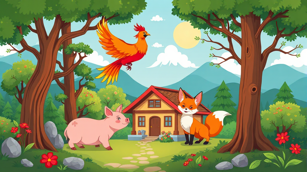 사계절 매력 & 힐링 효과 (cartoon 스타일)