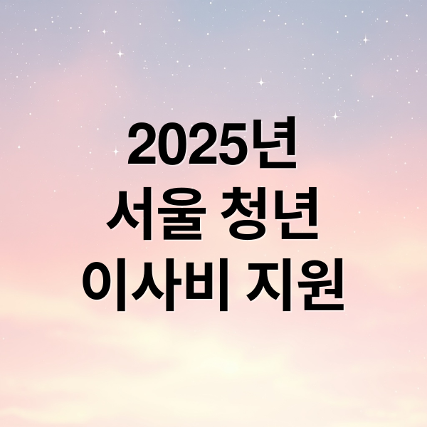2025년
서울 청년
이사비 지원 (2025 서울시 청년 이사비 중계보수 지원)