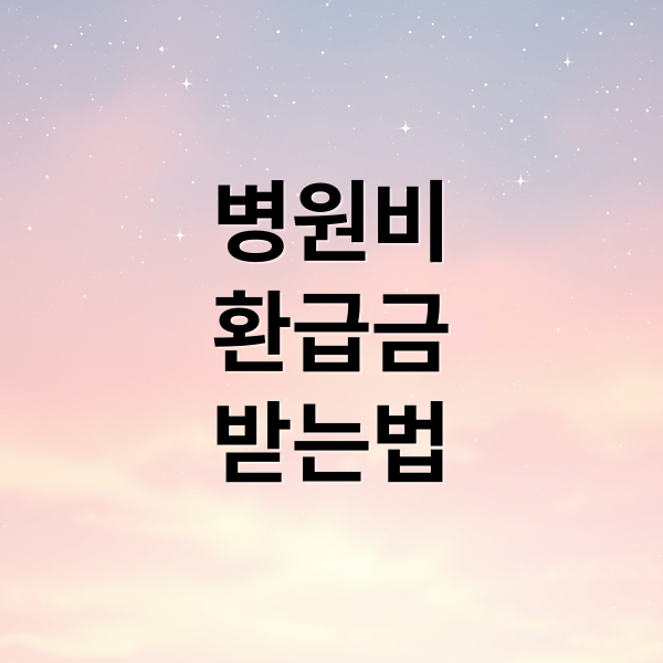 병원비
환급금
받는법 (병원비 환급금 신청방법)