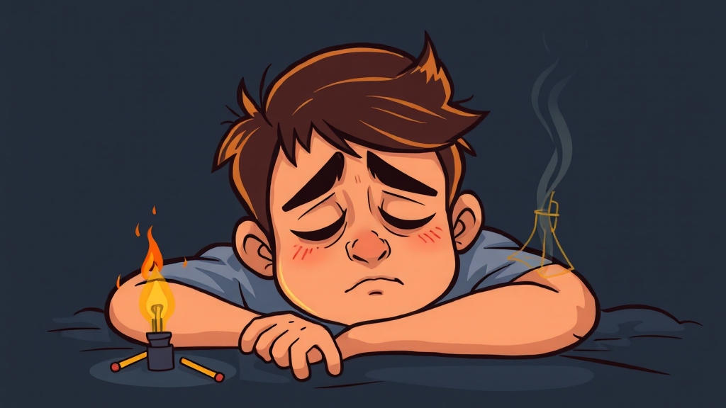 번아웃 원인과 위험 요인 (cartoon 스타일)