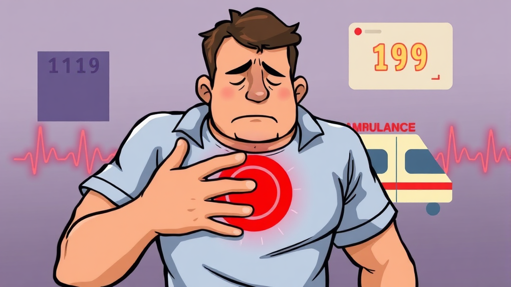 심근경색 응급처치 (cartoon 스타일)