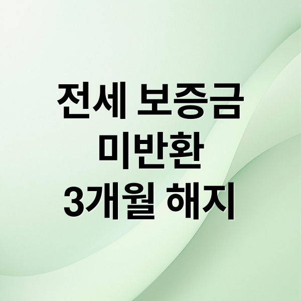 전세 보증금
미반환
3개월 해지 (전세 보증금 미반환 3개월 해지)