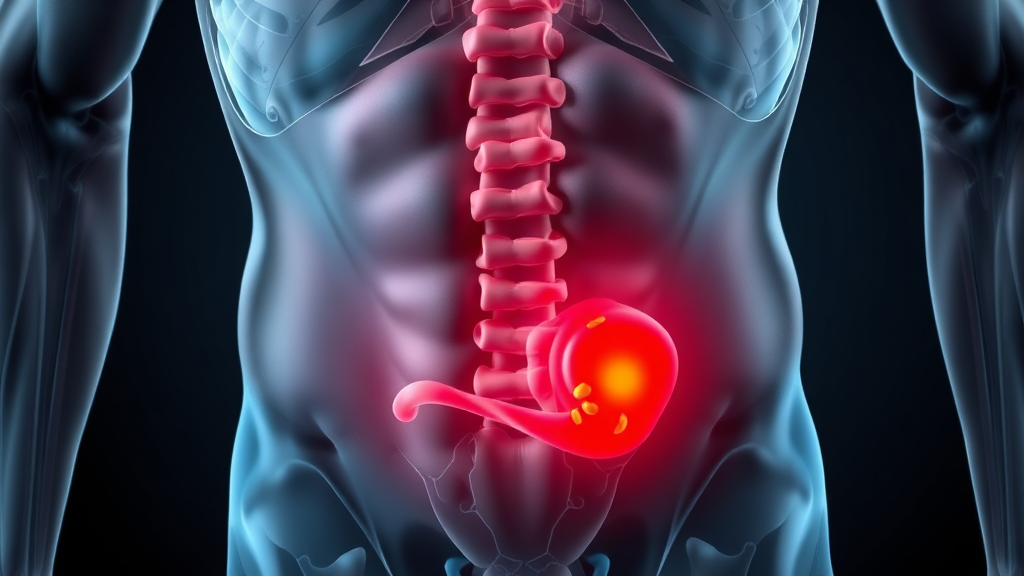 맹장염 초기 증상 (realistic 스타일)