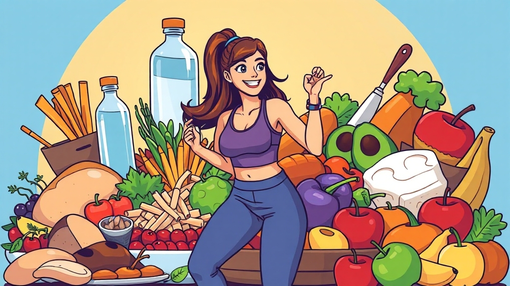 식단 관리로 정체기 극복 (cartoon 스타일)