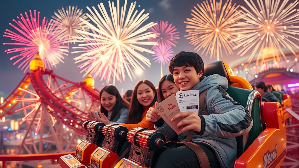 놀이공원 할인: 스트레스 해소 기회 (realistic 스타일)