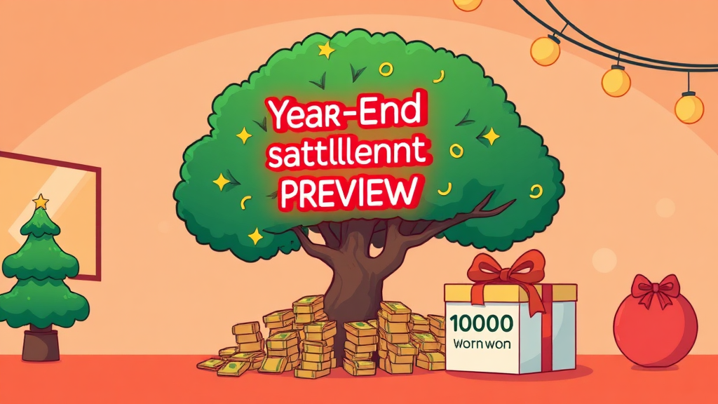 연말정산 준비 사항 (cartoon 스타일)