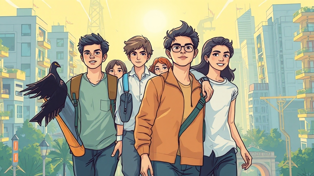 청년 정책 강화 (illustration 스타일)