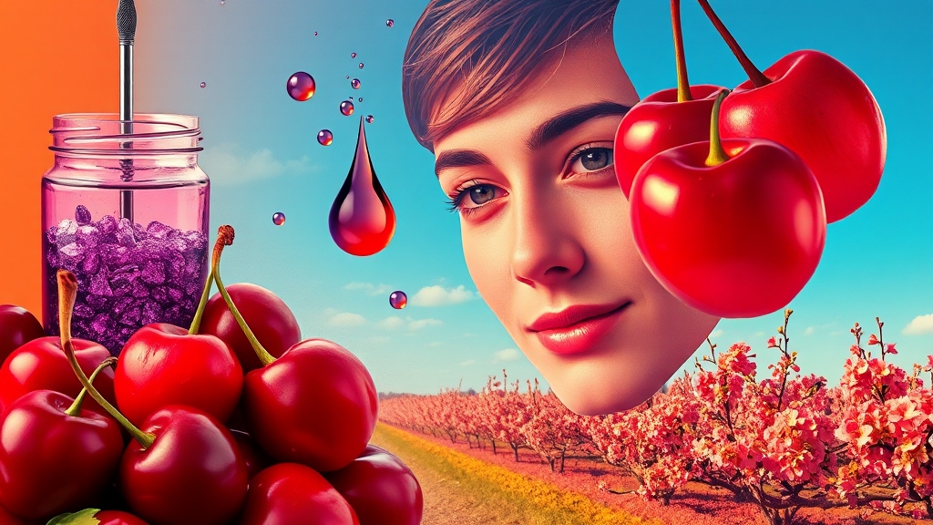 체리의 주요 영양 성분 (popart 스타일)