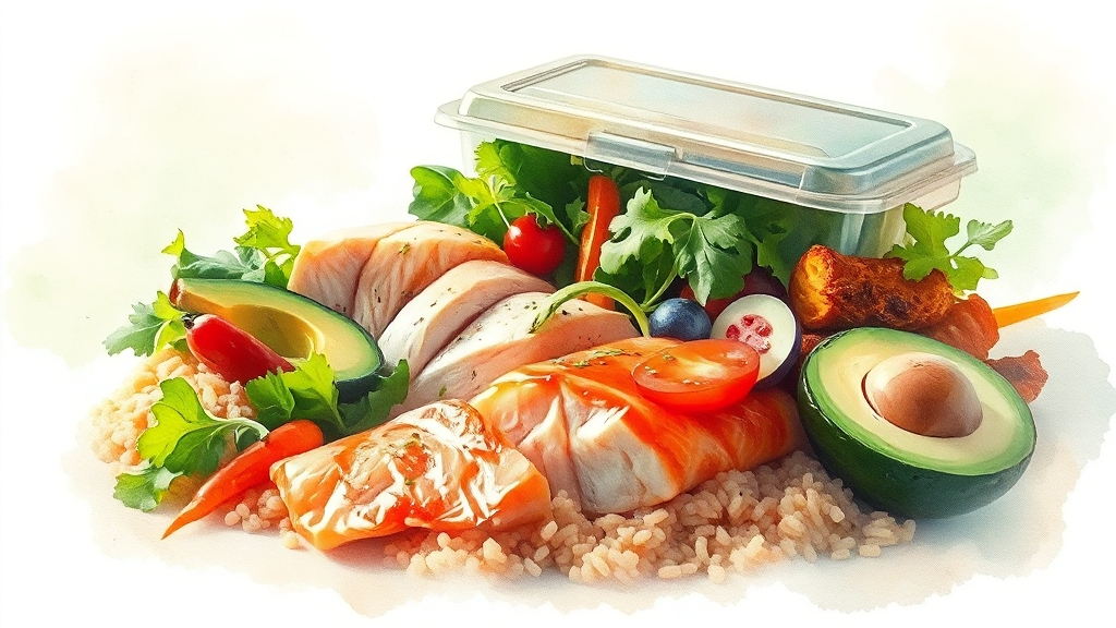 칼로리 걱정 없는 다이어트 도시락 레시피 5가지 (watercolor 스타일)