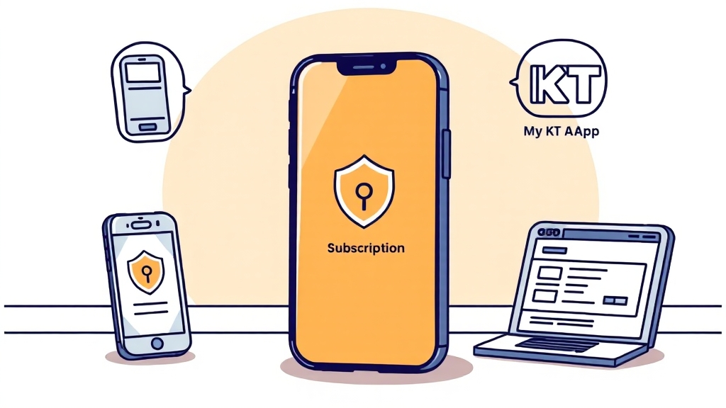 KT 유심보호서비스, 이렇게 가입하세요! (cartoon 스타일)