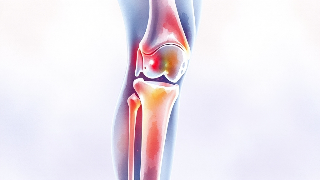 퇴행성 관절염 이해와 진행 단계 (watercolor 스타일)