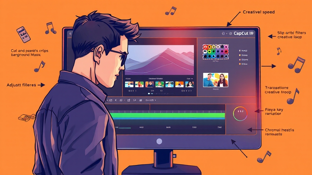 캡컷 PC 주요 편집 기능 (illustration 스타일)