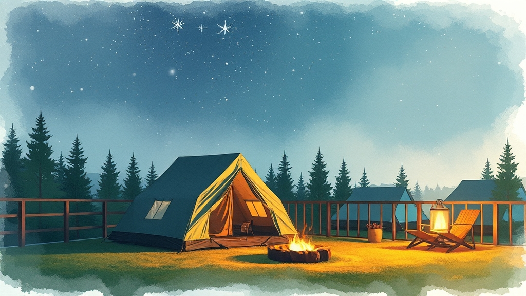 캠핑장 시설 완벽 분석 (watercolor 스타일)