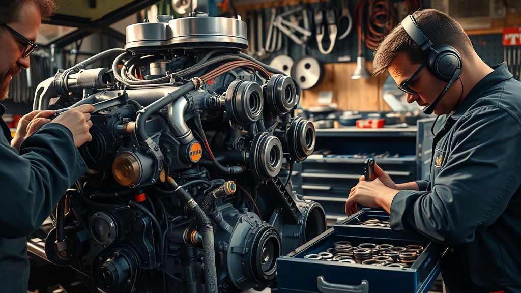 엔진 & 하체 정비: 심장 되살리기 (realistic 스타일)