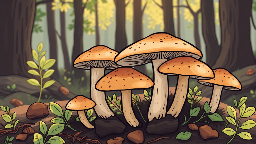 표고버섯, 무엇일까요? (illustration 스타일)