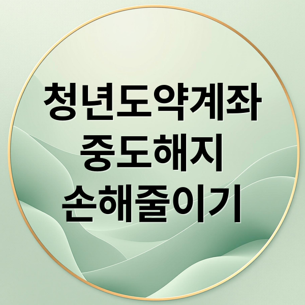 청년도약계좌
중도해지
손해줄이기 (청년도약계좌 중도 해지)
