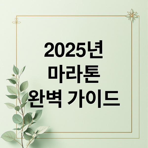 2025년
마라톤
완벽 가이드 (마라톤 대회)