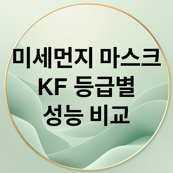 미세먼지 마스크
KF 등급별
성능 비교 (미세먼지 마스크)