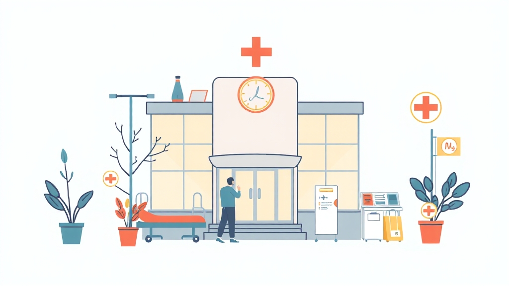 한국 건보 제도와 외국인 (illustration 스타일)