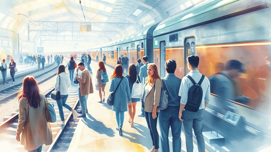 구간별 예매와 입석 (watercolor 스타일)