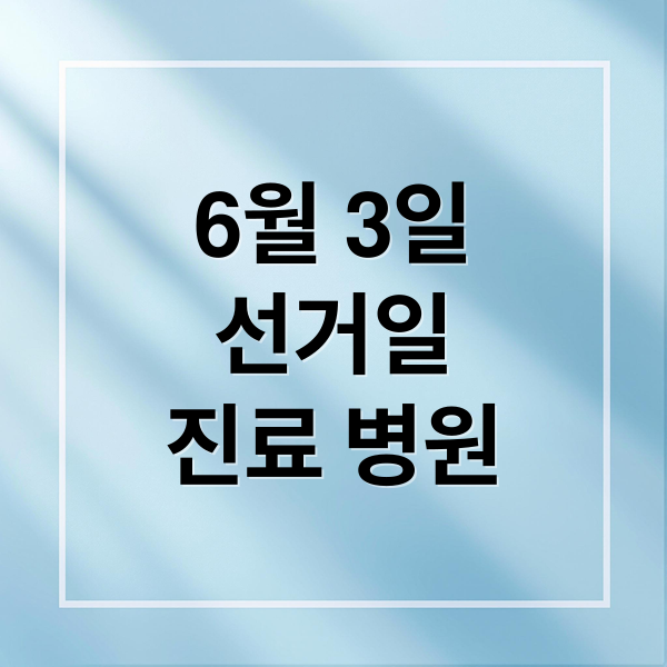 6월 3일
선거일
진료 병원 (6월 3일 진료 병원)