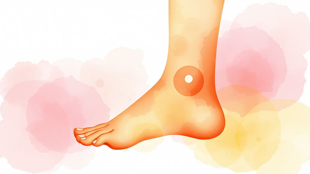 발바닥 통증 관리: 족저근막염과 지압점의 중요성 (watercolor 스타일)