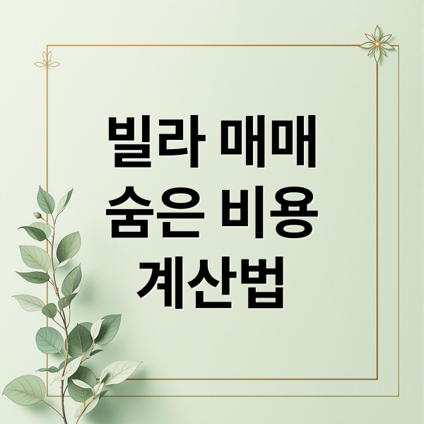 빌라 매매
숨은 비용
계산법 (빌라 매매 시 기타 비용)